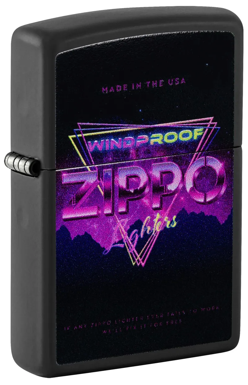 Зажигалка ZIPPO Знак с черным матовым покрытием | Sign Design Black Matte, латунь/сталь, черная, 38x13x57 мм