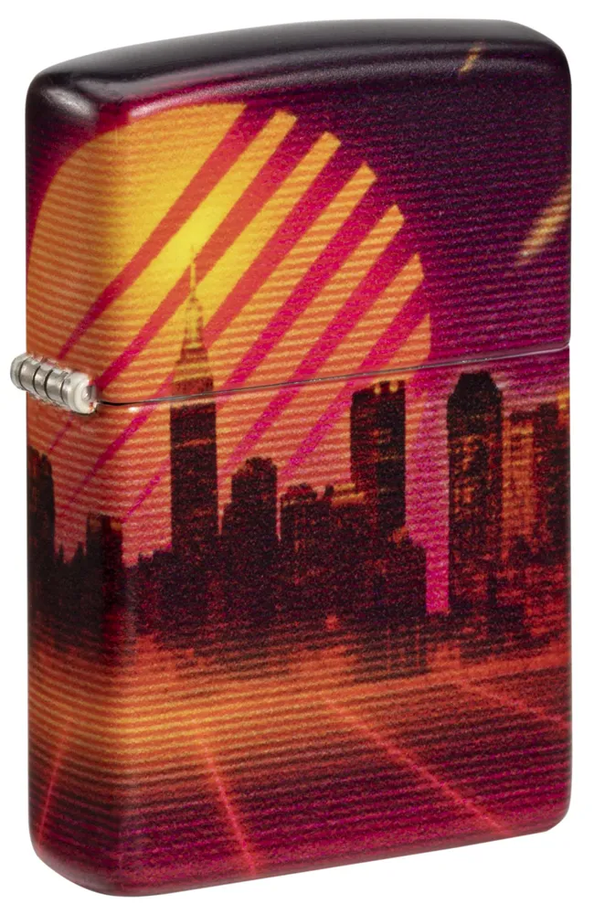 Зажигалка ZIPPO Кибергород с матовым покрытием на 540 | Cyber City 540 Matte, латунь/сталь, оранжевая 38x13x57 мм