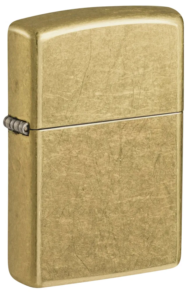 Зажигалка ZIPPO классическая с покрытием поцарапанная латунь | Classic Street Brass, латунь/сталь, золотистая, 38x13x57 мм