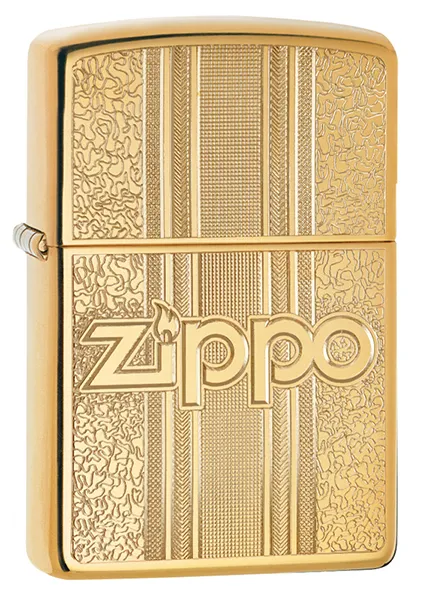 Зажигалка ZIPPO Графический узор с покрытием Глянцевая латунь | Pattern Design High Polish Brass, латунь/сталь, золотистая, 38x13x57 мм