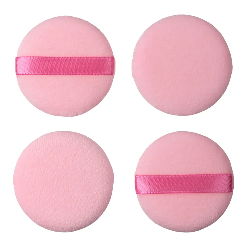 Пуховка Dewal Beauty для макияжа, розовая, 4шт.
