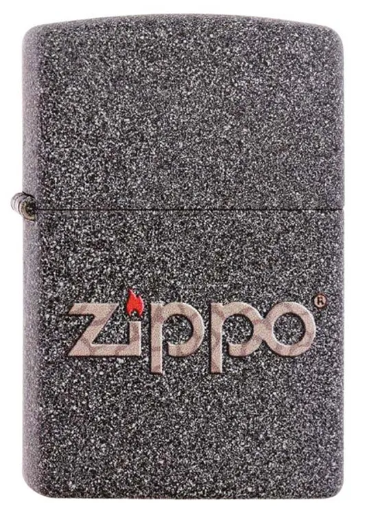 Зажигалка ZIPPO Snakeskin Logo с покрытием Iron Stone™, латунь/сталь, серая, матовая, 38x13x57 мм
