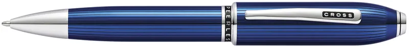 Шариковая ручка CROSS коллекция «НЕСРАВНЕННЫЙ | PEERLESS» Translucent Quartz Blue Engraved Lacquer