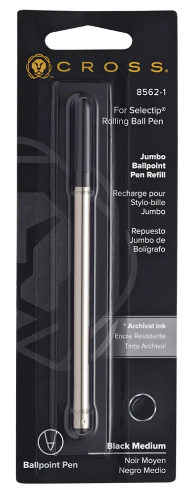 Стержень Cross шариковый "Jumbo" для роллера Selectip, средний, черный; блистер