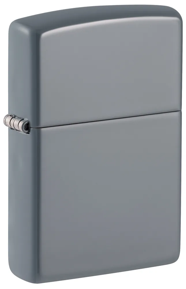 Зажигалка ZIPPO классическая со светло-серым покрытием | Classic Flat Grey, латунь/сталь, серая, глянцевая, 38x13x57 мм