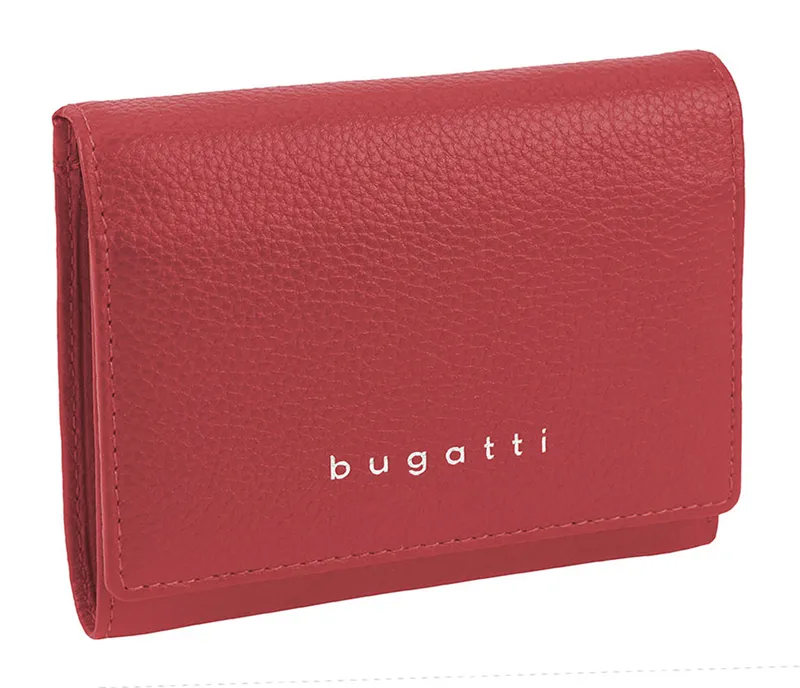 Кошелёк женский BUGATTI ЛИНДА | LINDA, красный, натуральная воловья кожа, 12х3х9,5 см