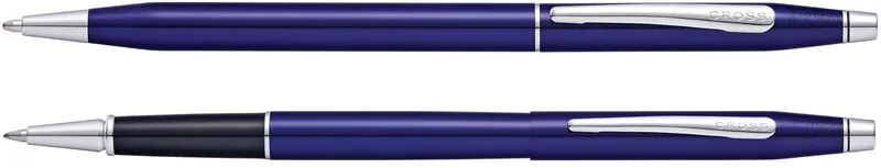 Набор Cross Classic Century Translucent Blue Lacquer: шариковая ручка и ручка-роллер, цвет - синий