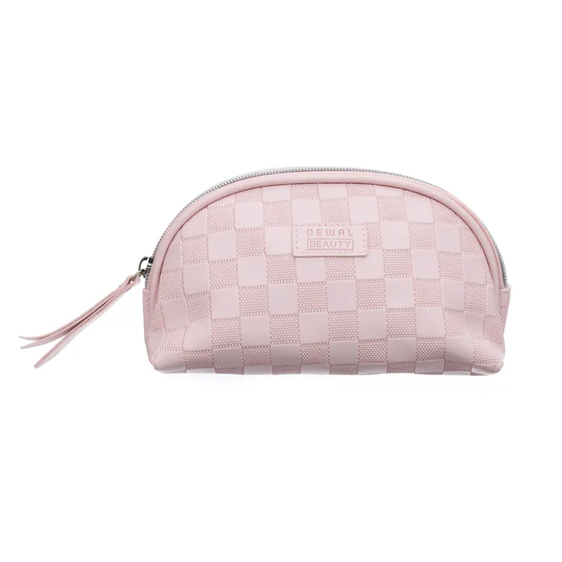 Косметичка Dewal Beauty серия "Шашки", розовая, 20х8.5х11см