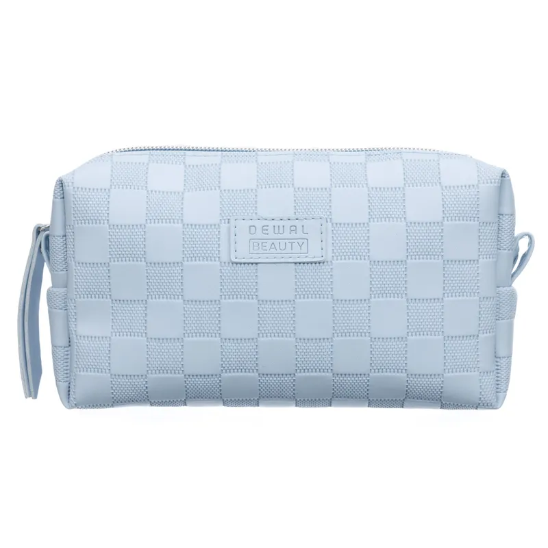 Косметичка Dewal Beauty серия "Шашки", голубая, 19,5х6х10см