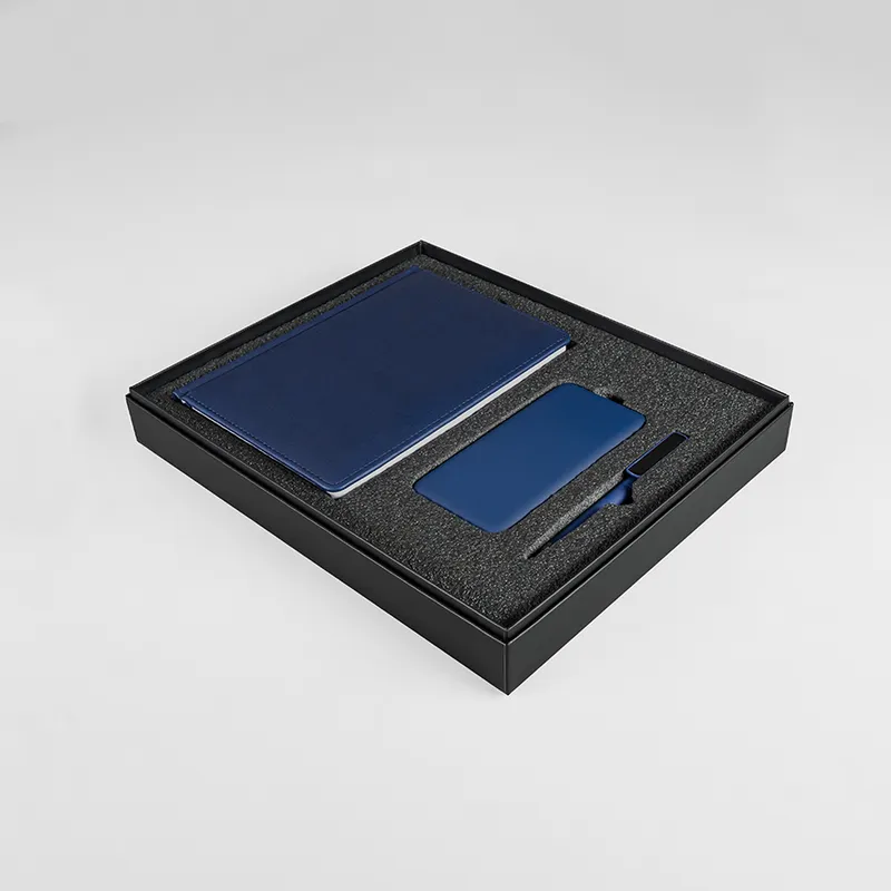 Набор подарочный BLISS: ежедневник, ручка и power bank в коробке с ложементом