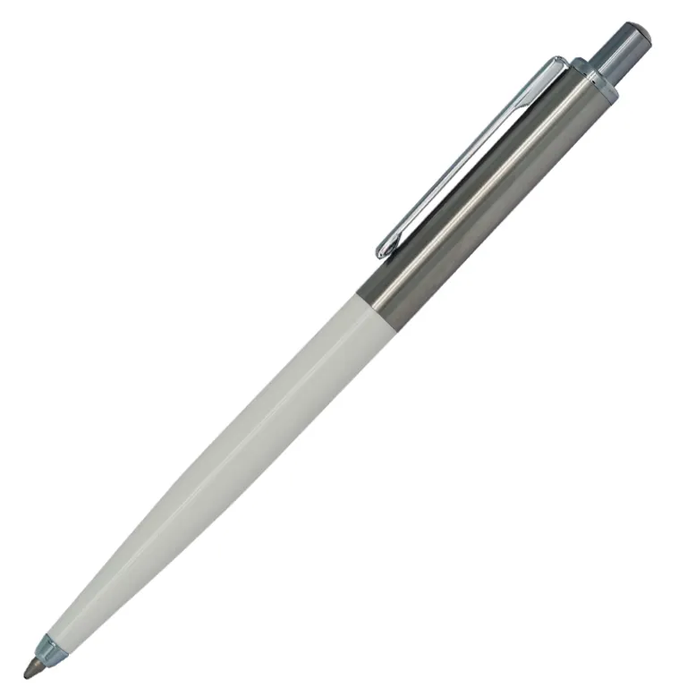 Ручка шариковая, металлическая/пластиковая, белая/серебристая, Best Point Metal Requis