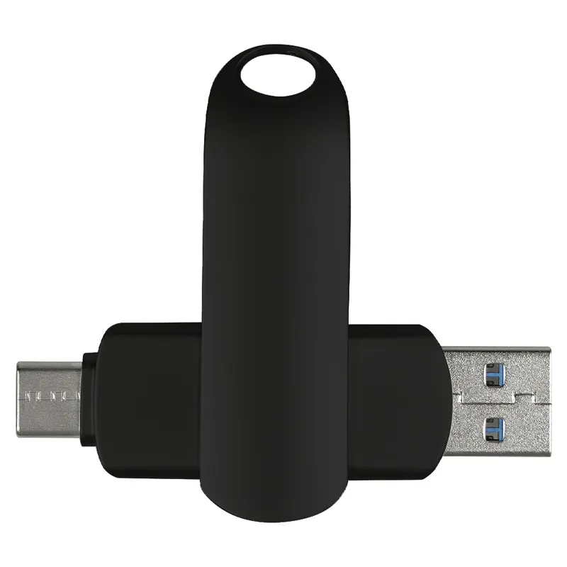 Флеш накопитель USB 3.0 + TYPE C Cupertino, металл, черный матовый, 32 GB