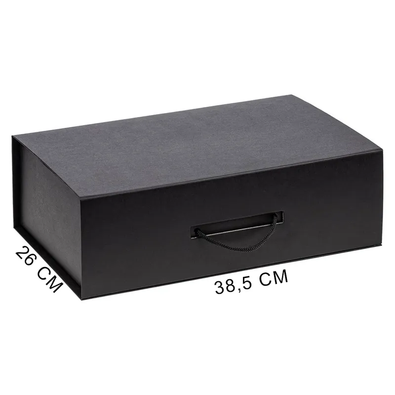 Подарочная коробка, размер 38,5*26*10,5 см, Solution Prestige Big Case Soft с магнитным клапаном и ручкой , с EVA ложементом 36,8*25,1*4 см под индивидуальную вырубку , черная,