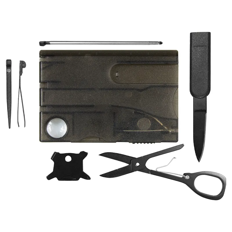 Карточка Tools Nailcare 10 функций, инструменты из нержавеющей стали, корпус из полупрозрачного черного пластика