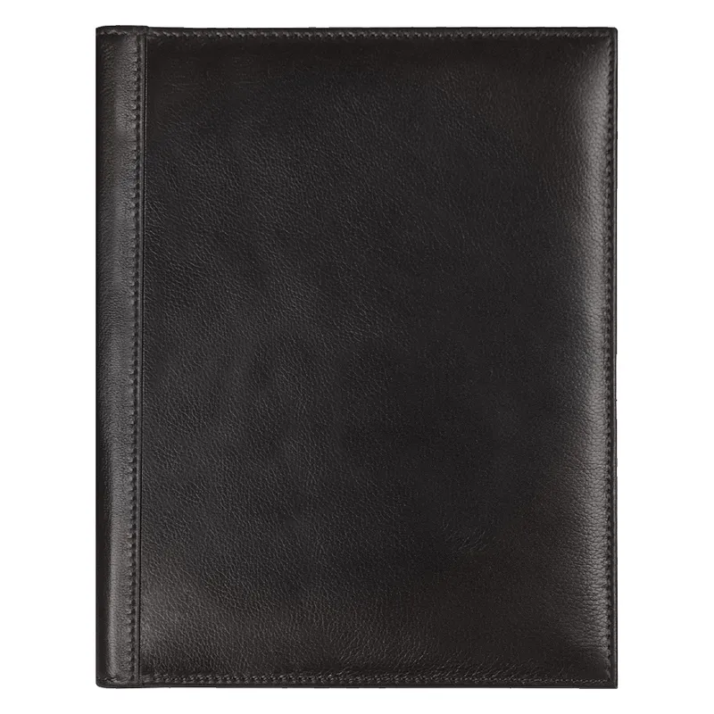 Суперобложка из натуральной кожи Universal leather размер А5+ , черная, с блокнотом
