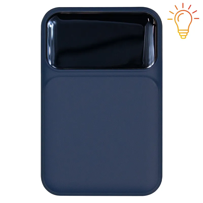 Внешний аккумулятор (powerbank) «Lumen», софт тач, 10 000 mAH, с тремя зарядными шнурами, 22,5W super fast charge, Power Delivery (PD) 20W (dfnn), QC3.0, темно-синий