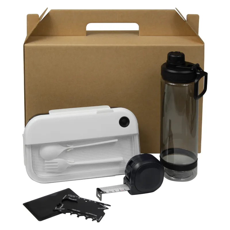Набор подарочный Solution Everyday Kit Quattro (мультитул, рулетка, ланч бокс, бутылка для воды), черный