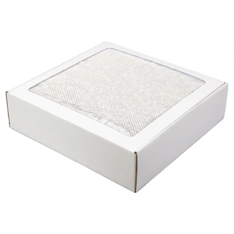 Плед акриловый Super Soft Nature размер 120*160 см, белый, плотность 450гр/м2,  в подарочной белой крафтовой коробке с окошком