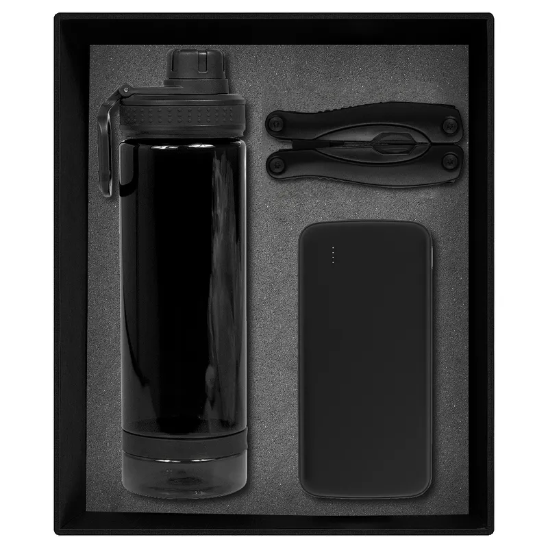Набор подарочный Solution Prestige Trio (внешний аккумулятор, мультитул, бутылка для воды), черный