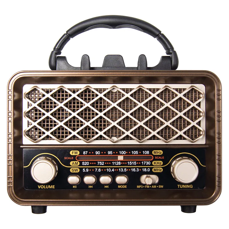 Ретро радио в стиле радиолы, диапазон частот  AM FM SW, USB, Bluetooth, Heritage Timeless, цвет  коричневый
