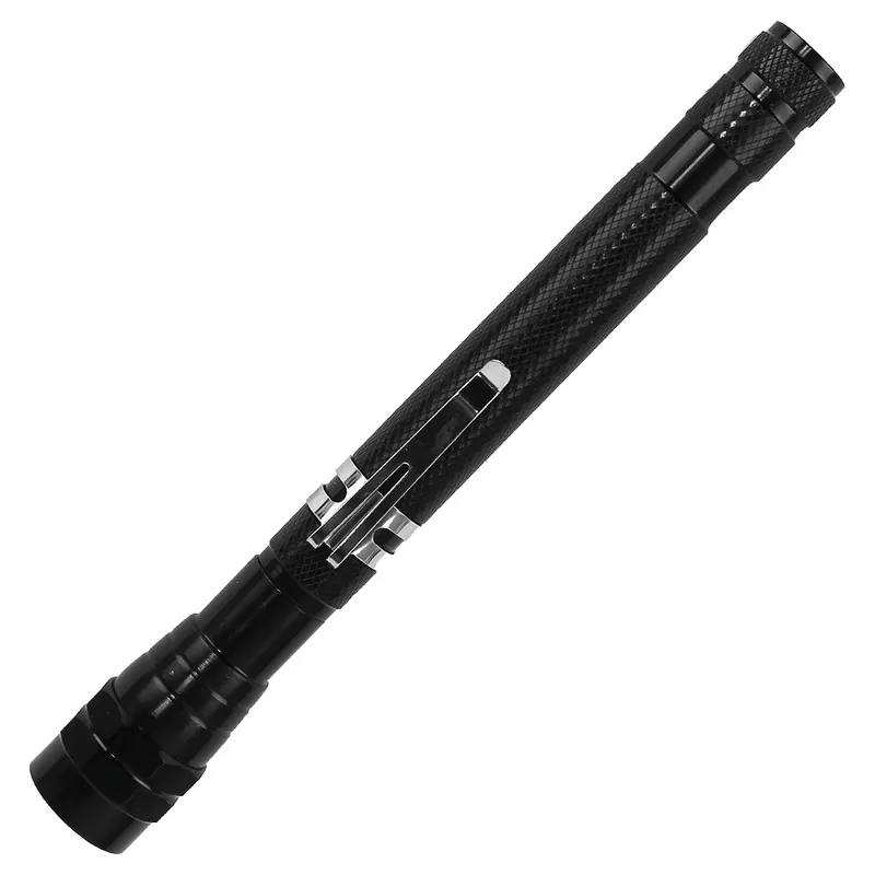 Фонарь телескопический Tools Flashlight, с магнитом, черный