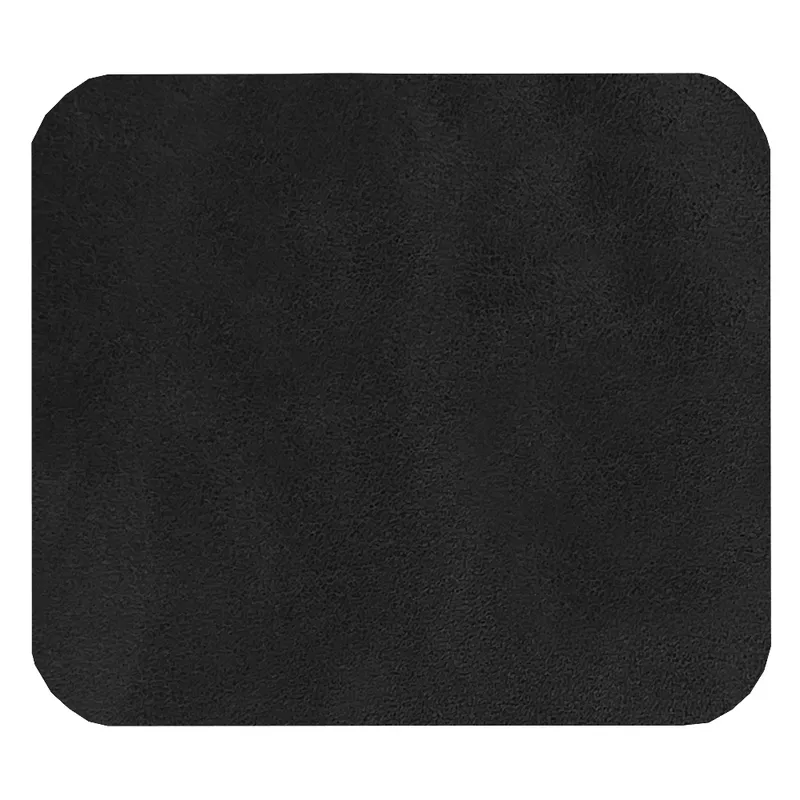 Шеврон Rectangle Smooth Leather размер 40*35 мм, черный, со скругленными углами