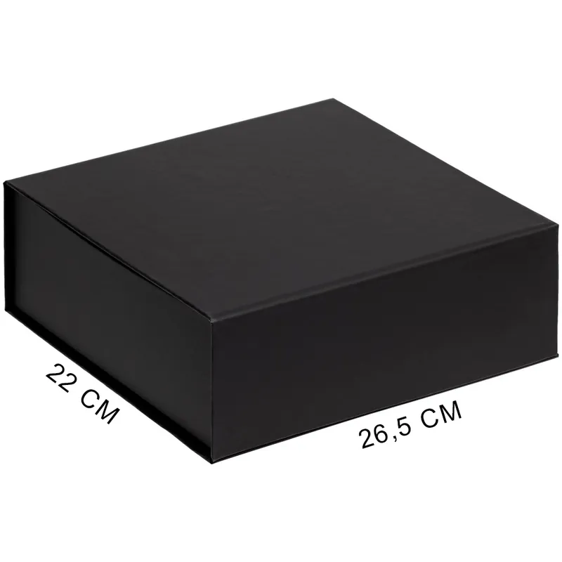 Подарочная коробка, размер 25*21*8,5 см, Solution Prestige Linen с магнитным клапаном, черная,