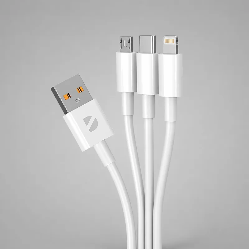 Дата-кабель 3 в 1: micro USB, USB-C, Ligthning, 1.2м