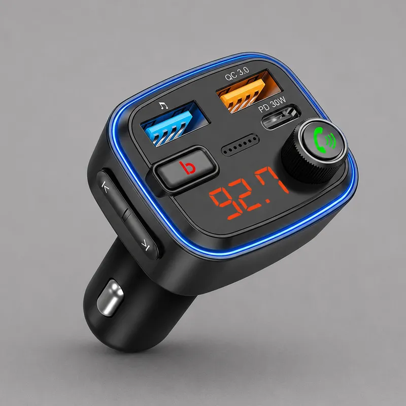 FM-трансмиттер Wave Pro, QC/PD, LED, 48Вт, ENC, Bass boost