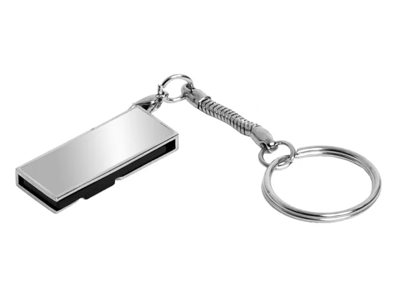 USB 2.0- флешка с поворотным механизмом и зеркальным покрытием