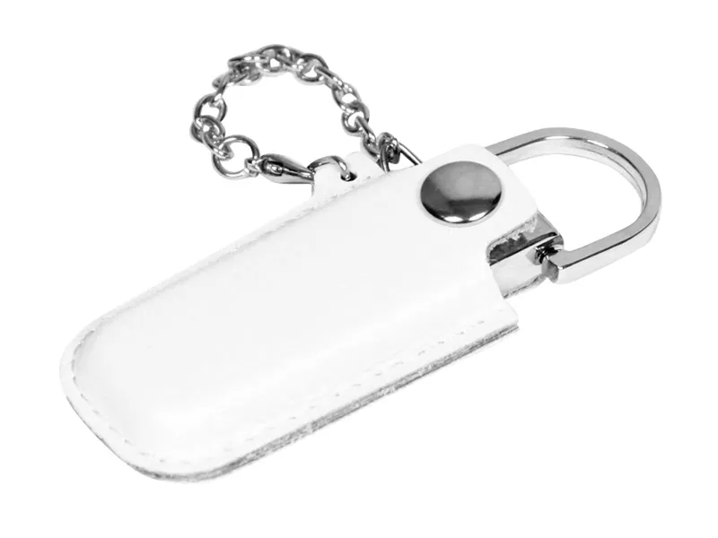 USB 2.0- флешка в массивном корпусе с кожаным чехлом