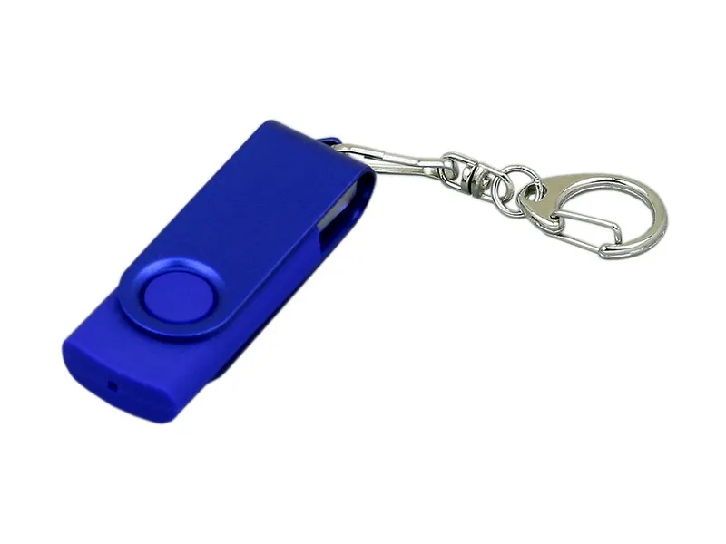 USB 2.0- флешка промо с поворотным механизмом и однотонным металлическим клипом