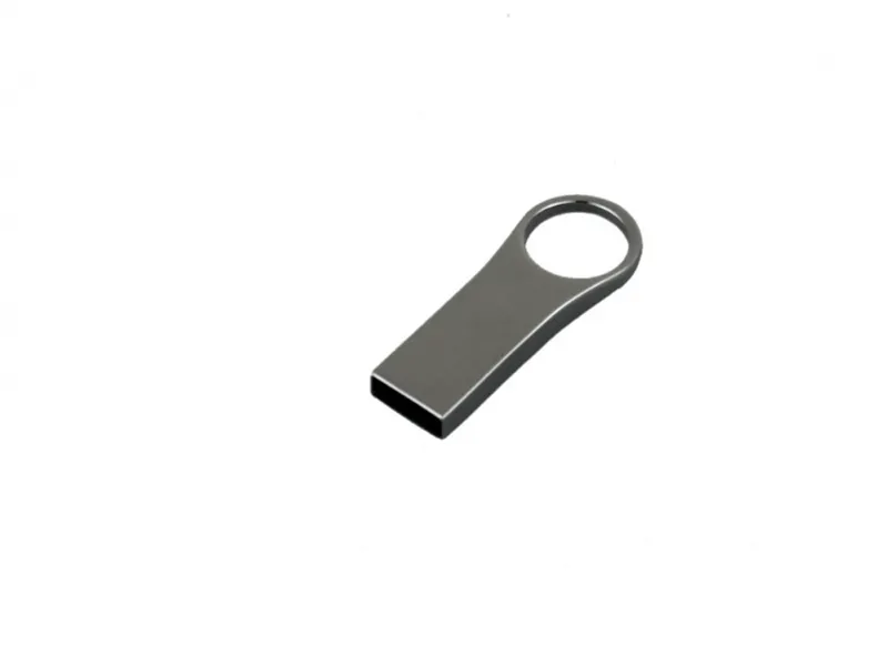 USB 2.0- флешка с мини чипом, компактный дизайн с большим круглым отверстием