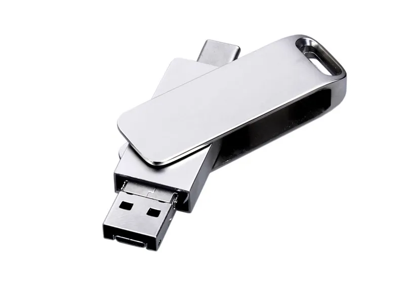 USB 2.0-флешка 3-в-1 с разъемами Micro USB и USB-C