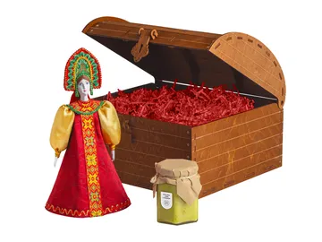 Подарочный набор: кукла фарфоровая, крем-мёд с лаймом и имбирем
