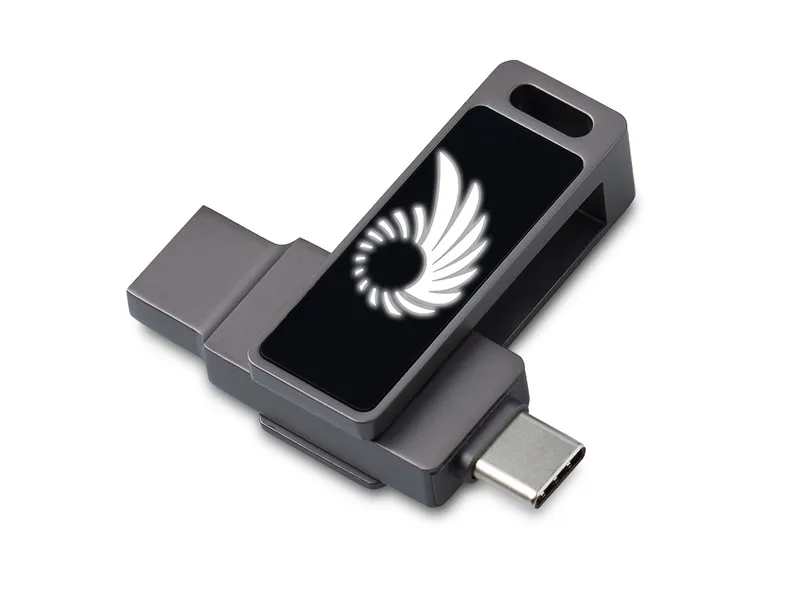USB3.0/ Type-C флешка 2в1 на 32 ГБ «Спинлайт» с подсветкой