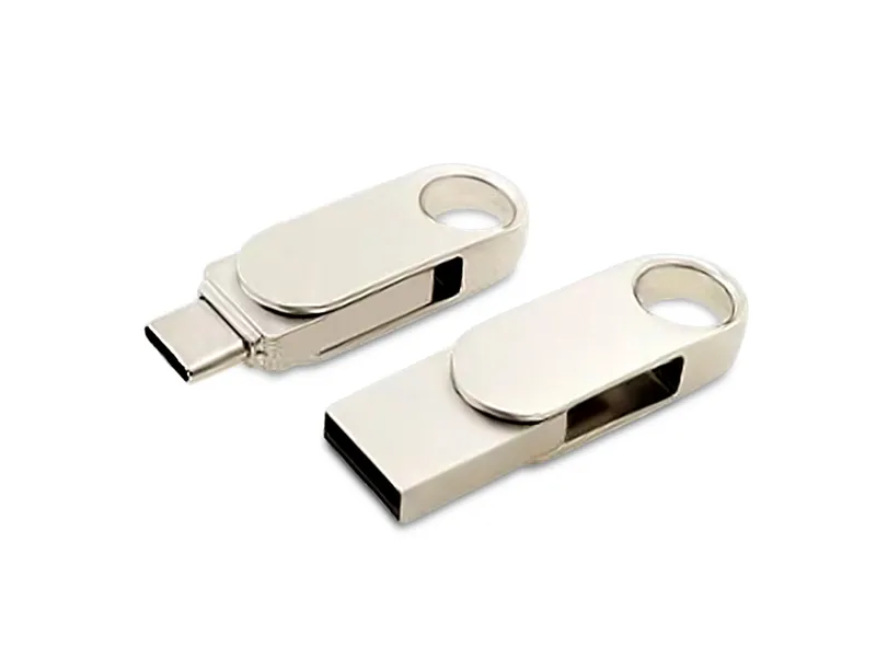 USB 3.0- флешка «Uranium» с поворотным механизмом и дополнительным разъемом Type-C
