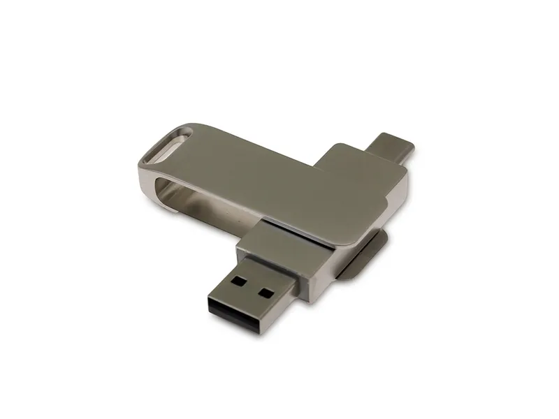 USB 3.0- флешка с поворотным механизмом и дополнительным разъемом Type-C