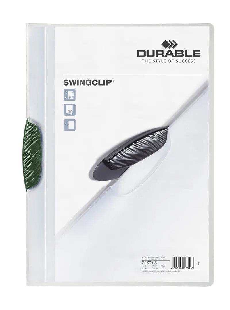 226005 Папка SWINGCLIP с зеленым клипом