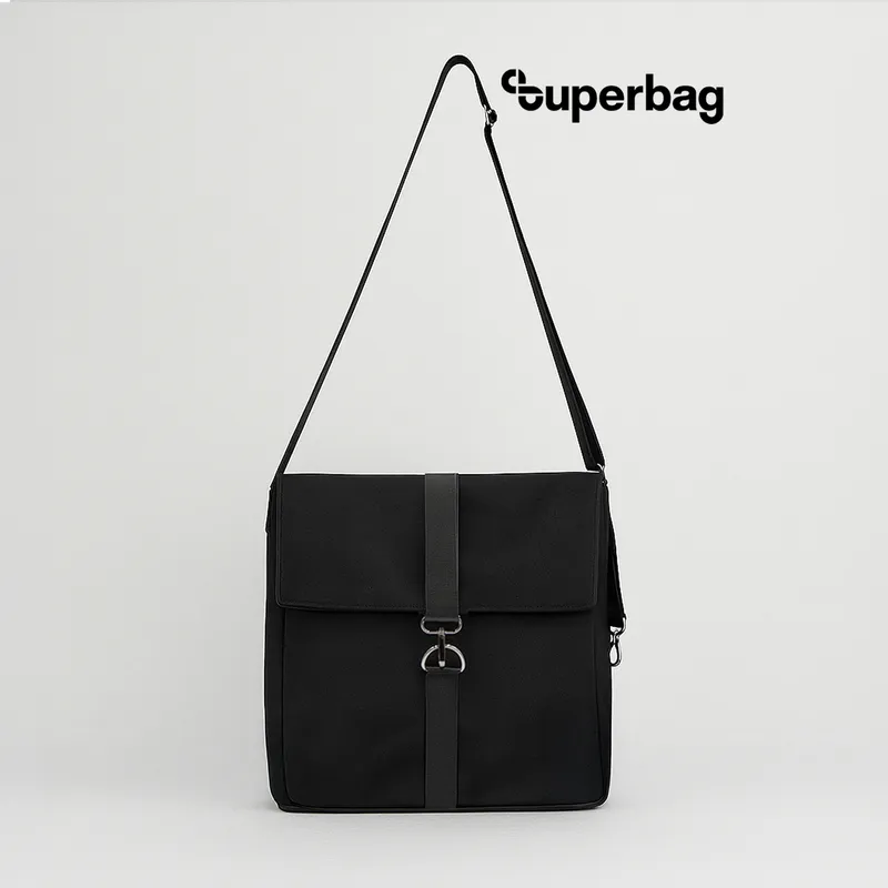 Шоппер Superbag Companion, с тремя отделениями, боковым креплением (карабин) и карманом (черный)