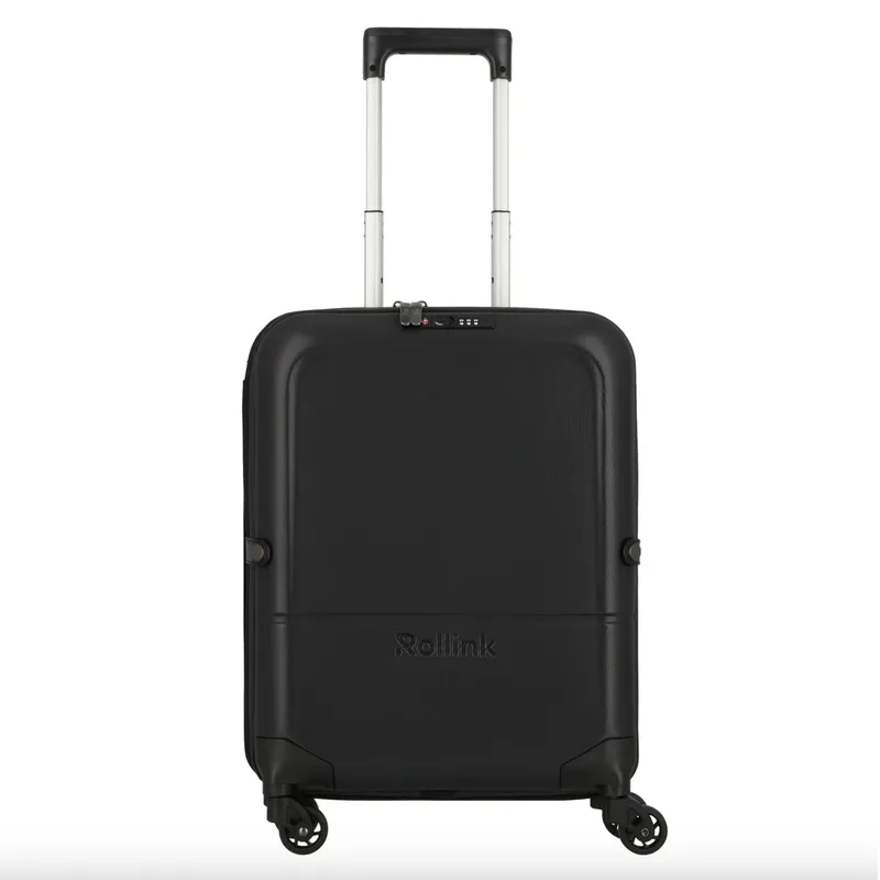 Чемодан складной Rollink FLEX LIGHT 55x40x20 см, 4 колеса, черный